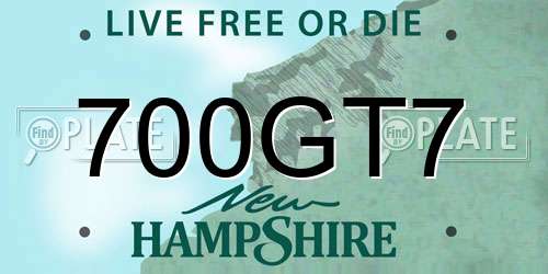 700GT7 New Hampshire License Plate