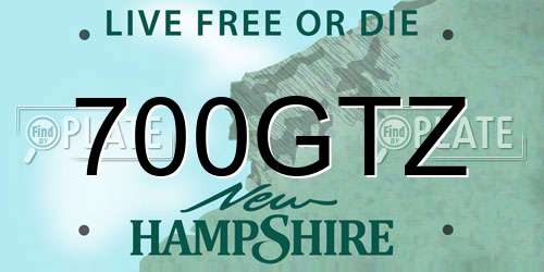700GTZ New Hampshire License Plate