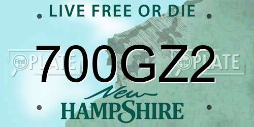 700GZ2 New Hampshire License Plate