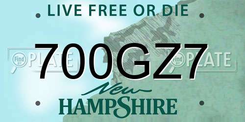 700GZ7 New Hampshire License Plate