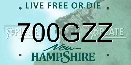 700GZZ New Hampshire License Plate
