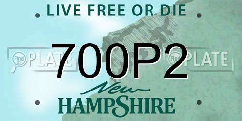 700P2 New Hampshire License Plate