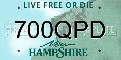 700QPD New Hampshire License Plate
