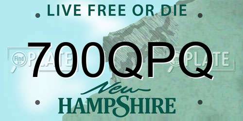 700QPQ New Hampshire License Plate