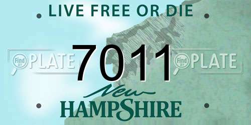 7011 New Hampshire License Plate
