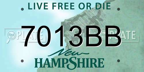 7013BB New Hampshire License Plate