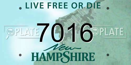 7016 New Hampshire License Plate