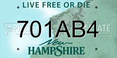 701AB4 New Hampshire License Plate