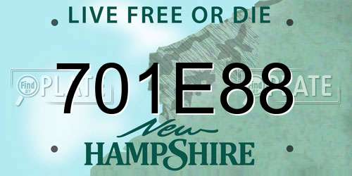 701E88 New Hampshire License Plate
