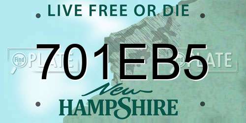 701EB5 New Hampshire License Plate