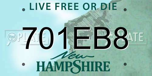 701EB8 New Hampshire License Plate
