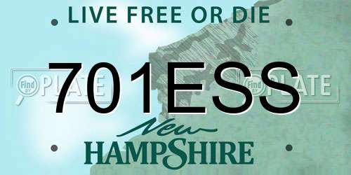 701ESS New Hampshire License Plate
