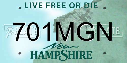 701MGN New Hampshire License Plate