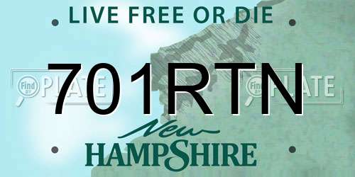 701RTN New Hampshire License Plate