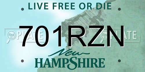 701RZN New Hampshire License Plate