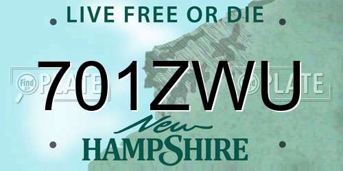 701ZWU New Hampshire License Plate