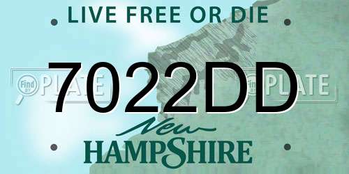 7022DD New Hampshire License Plate