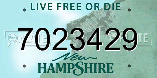 7023429 New Hampshire License Plate