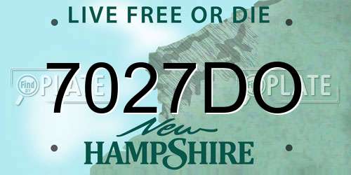 7027DO New Hampshire License Plate