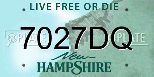 7027DQ New Hampshire License Plate