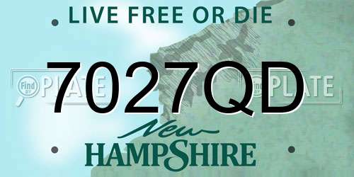 7027QD New Hampshire License Plate