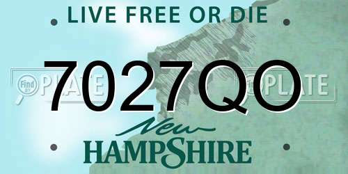 7027QO New Hampshire License Plate