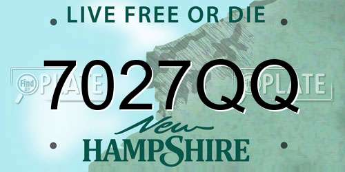 7027QQ New Hampshire License Plate