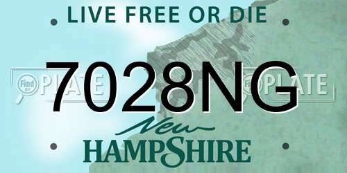 7028NG New Hampshire License Plate