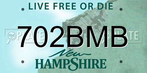 702BMB New Hampshire License Plate