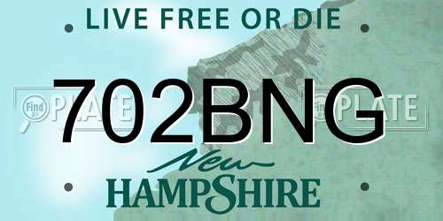 702BNG New Hampshire License Plate