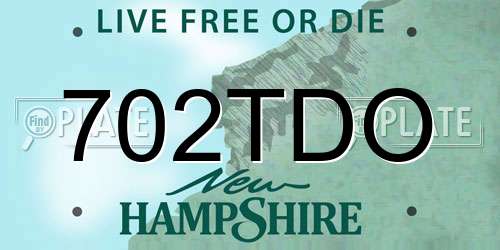 702TDO New Hampshire License Plate