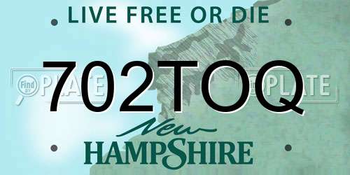 702TOQ New Hampshire License Plate