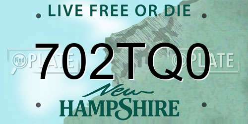 702TQ0 New Hampshire License Plate