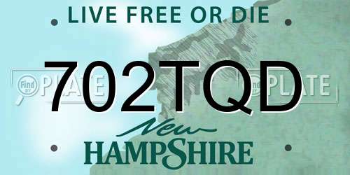 702TQD New Hampshire License Plate