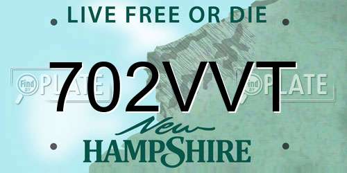 702VVT New Hampshire License Plate