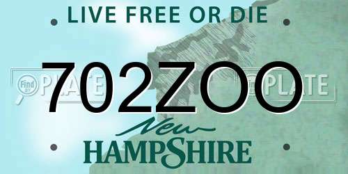 702ZOO New Hampshire License Plate