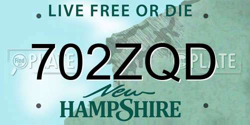 702ZQD New Hampshire License Plate