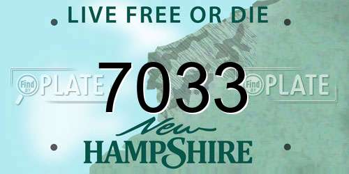 7033 New Hampshire License Plate