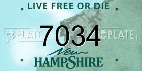 7034 New Hampshire License Plate