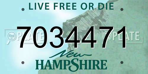7034471 New Hampshire License Plate