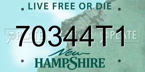70344T1 New Hampshire License Plate