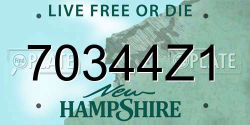 70344Z1 New Hampshire License Plate