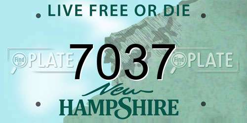 7037 New Hampshire License Plate
