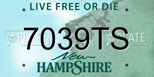 7039TS New Hampshire License Plate