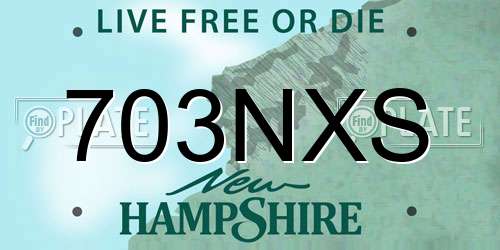 703NXS New Hampshire License Plate