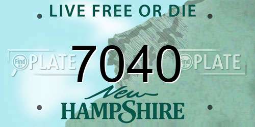 7040 New Hampshire License Plate