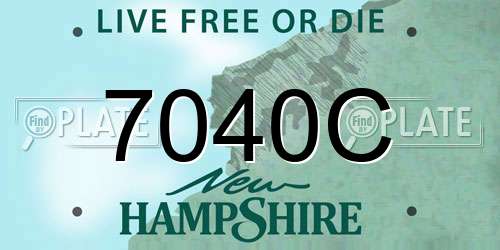 7040C New Hampshire License Plate