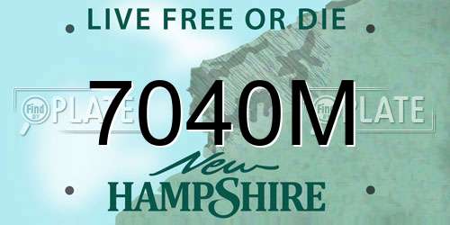 7040M New Hampshire License Plate