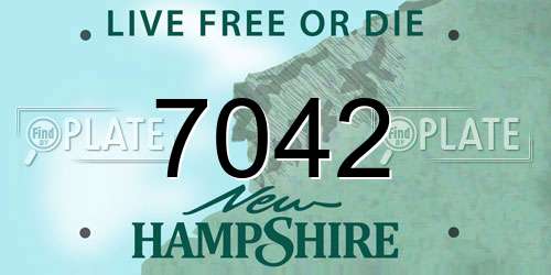 7042 New Hampshire License Plate