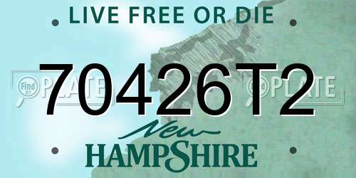 70426T2 New Hampshire License Plate